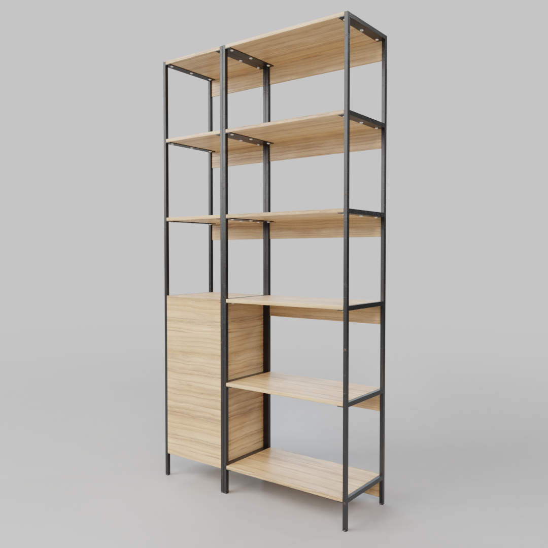 SS0002 Thin Frame Wood Shelving • iMeshh