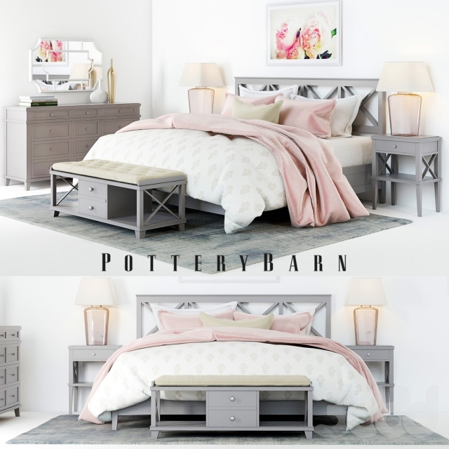 Pottery Barn Clara Lattice Bed set 1 • iMeshh