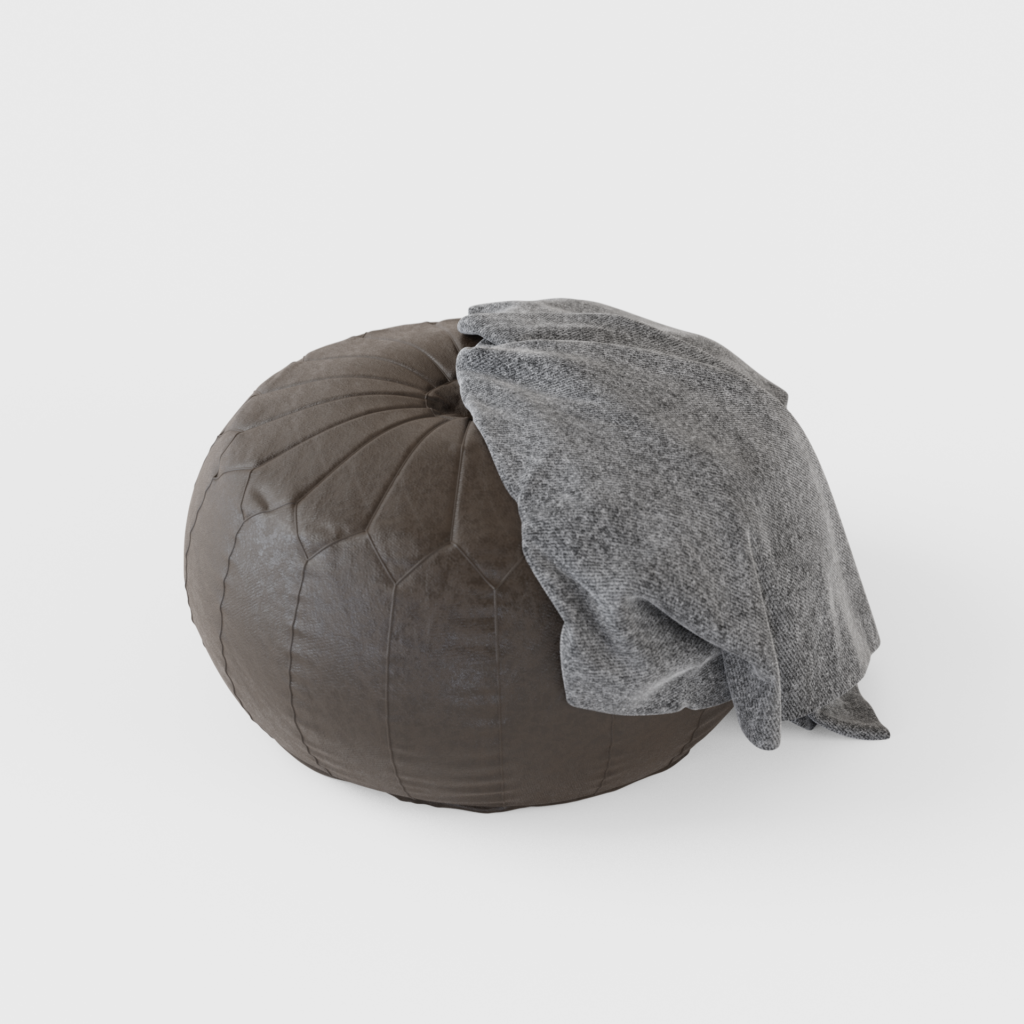 Leather Pouf iMeshh