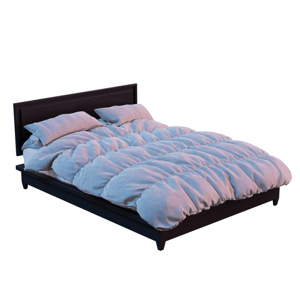 Creased Fabric Bed with Black Frame • iMeshh