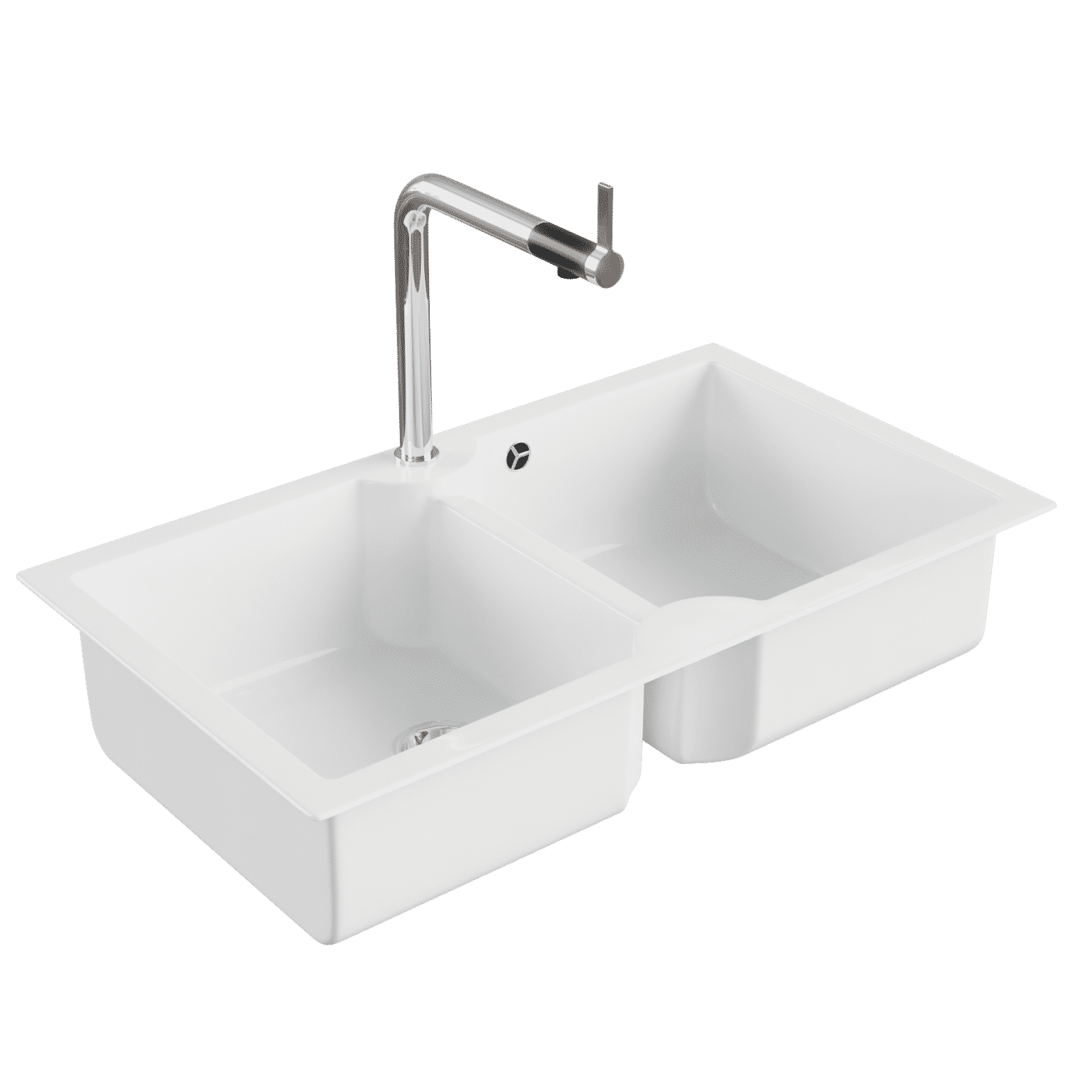 Double Sink Bowl and Tap • iMeshh 3D Model for Blender 4.0+