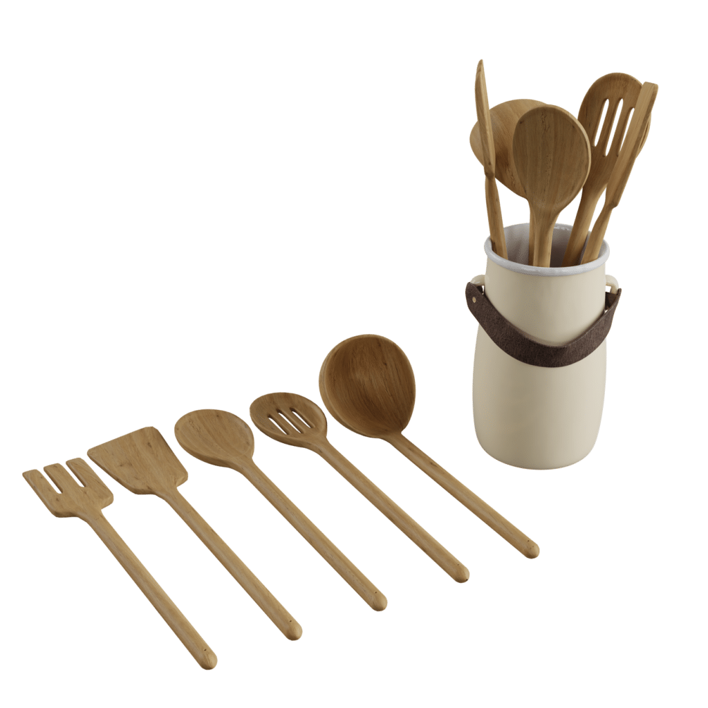 Wooden Kitchen Utensils • iMeshh 3D Model for Blender 4.0+
