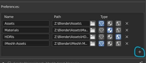 iMeshh Asset Manager Preferences Panel