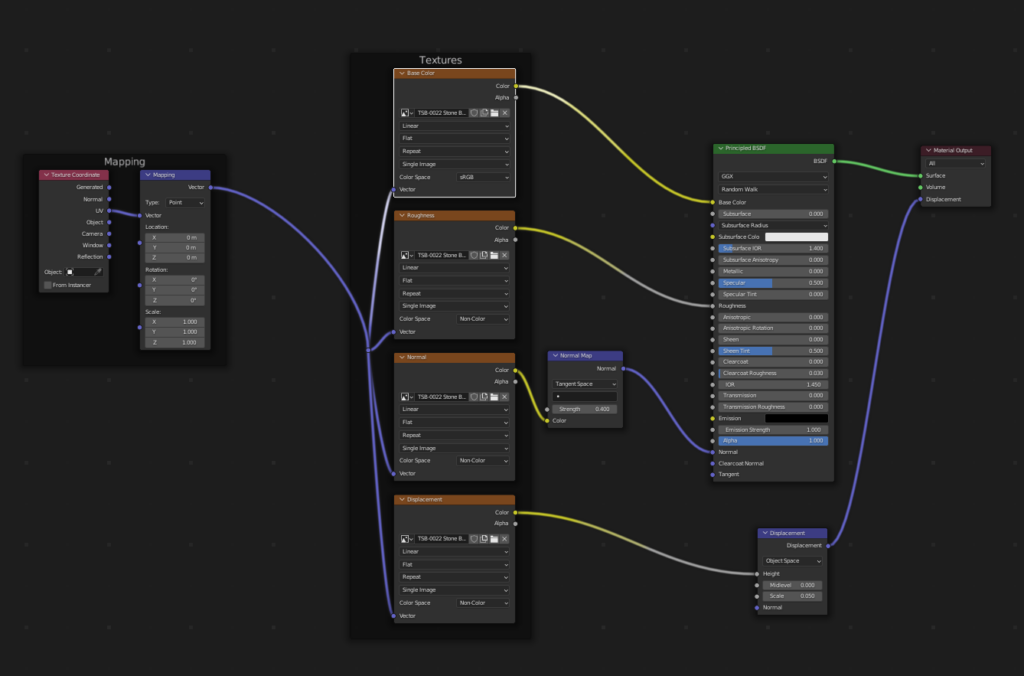 Stone texture node setup