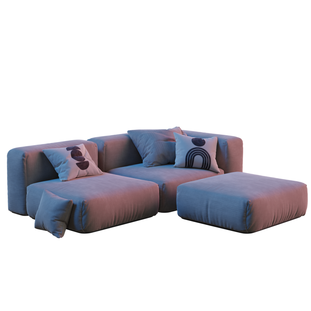 Modular Floor Sofa 3D Model for Blender • iMeshh 3D Model Library