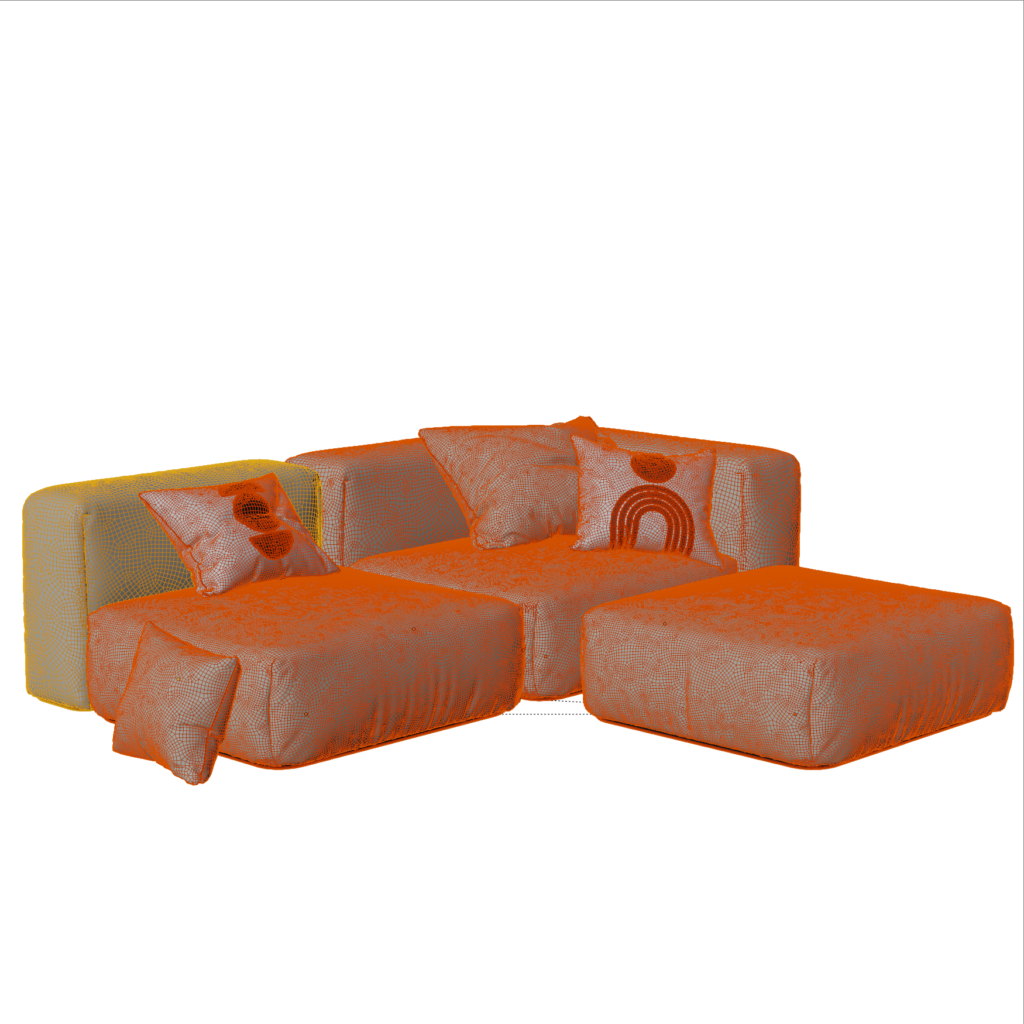 Modular Floor Sofa 3D Model for Blender • iMeshh 3D Model Library