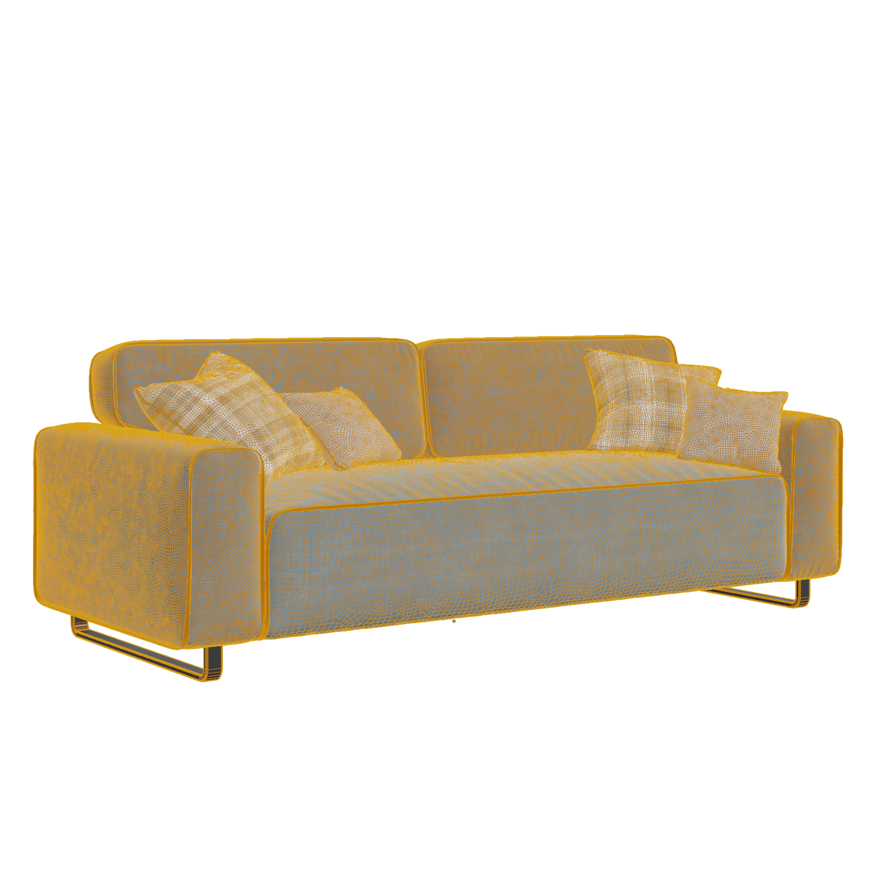 LS0045 Thick Piping Sofa3wireframe • iMeshh