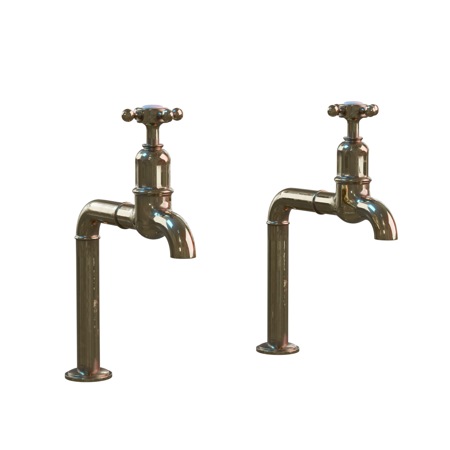 Aged Brass Taps 3D Model for Blender • iMeshh 3D Model Library