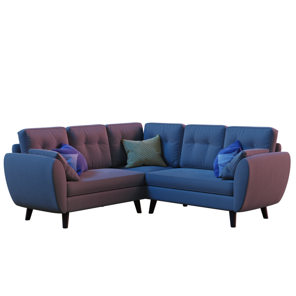 Grey Corner Sofa 3D Model for Blender • iMeshh 3D Model Library