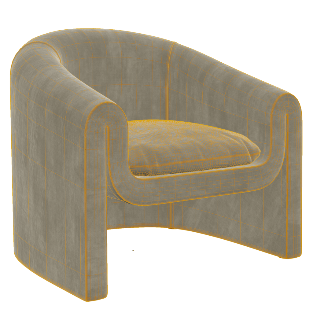 Modern Barrel Chair 3D Model for Blender • iMeshh 3D Model Library