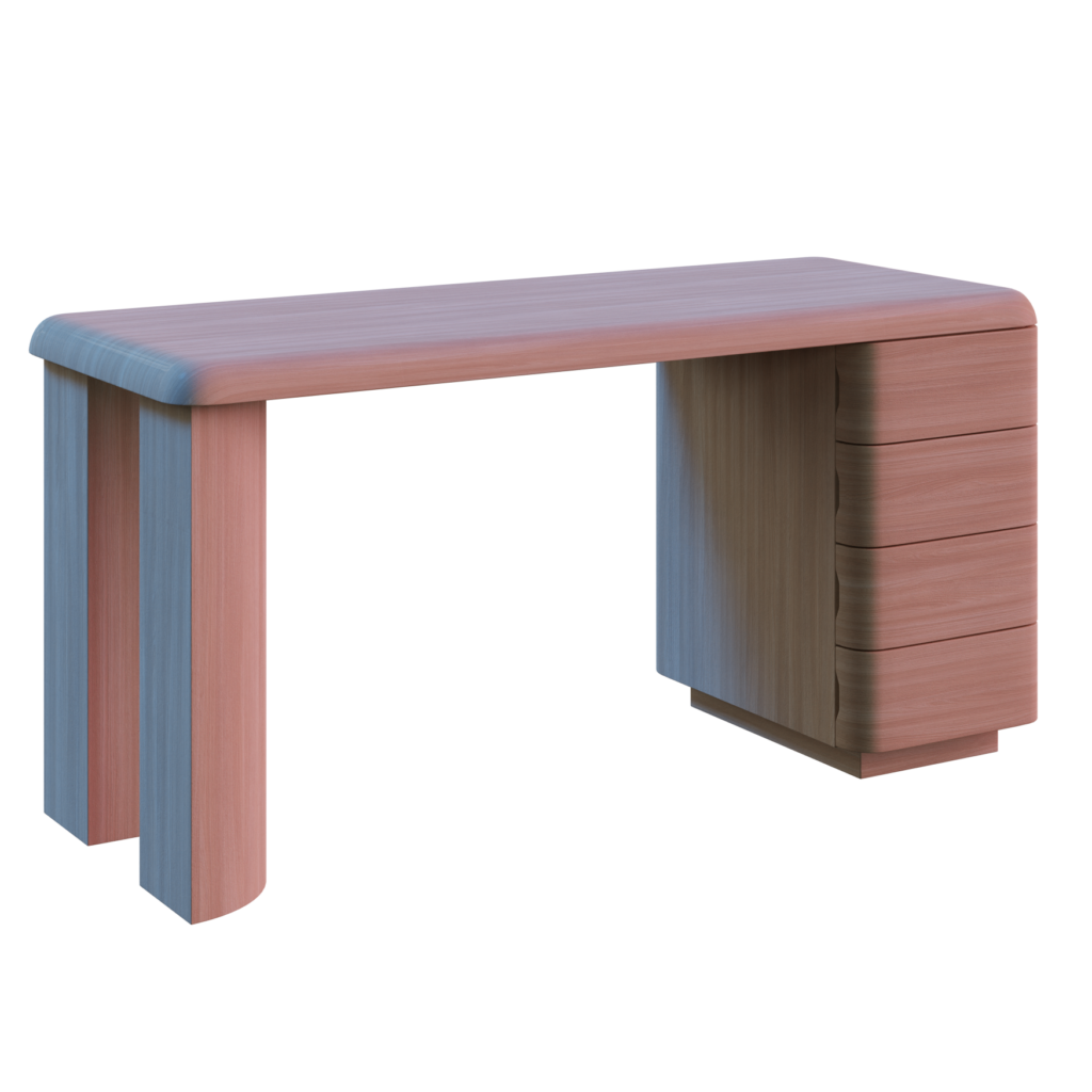 Curved Office Desk 3D Model • iMeshh