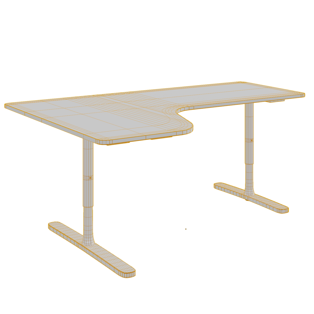 Adjustable Corner Office Desk 3D Model • iMeshh