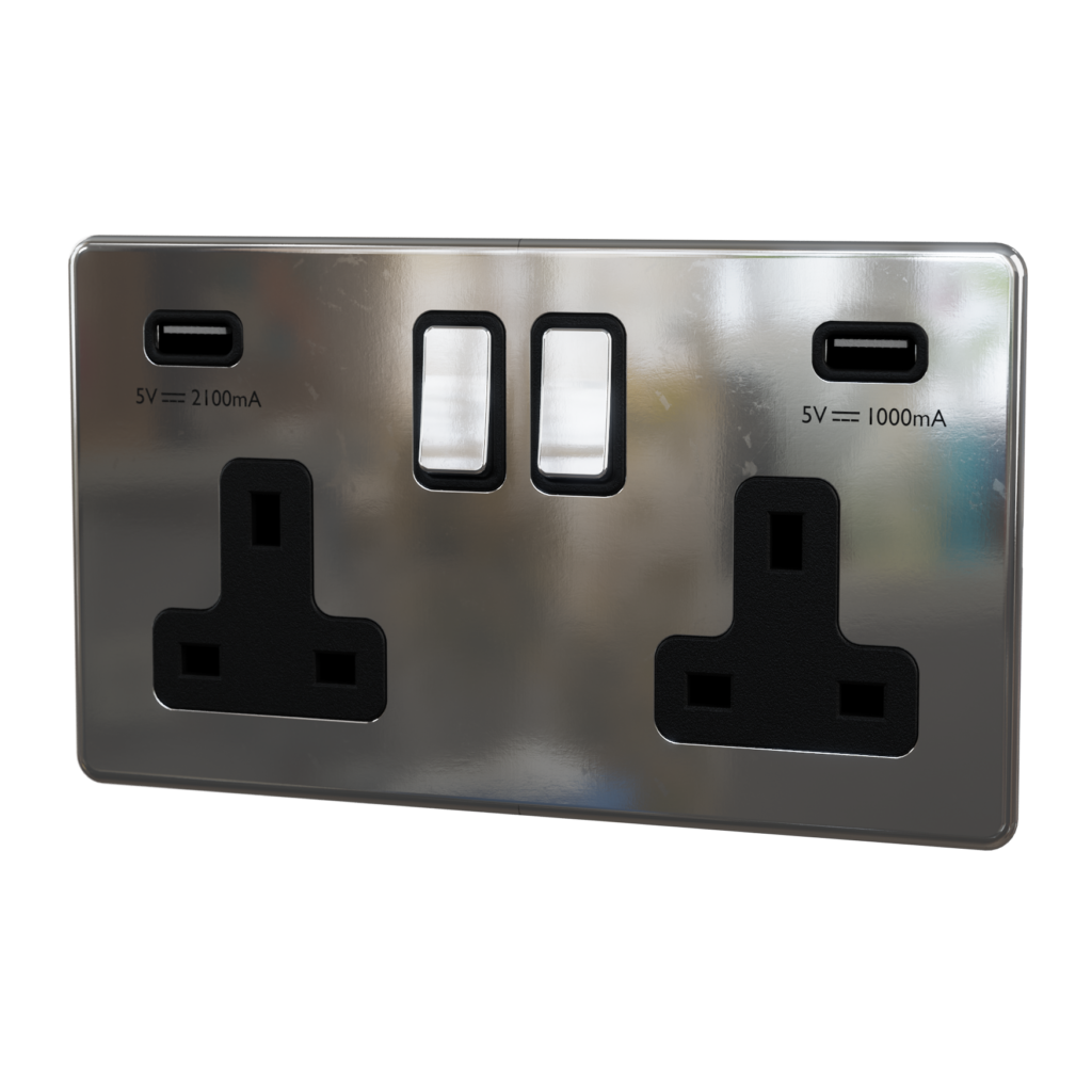 British Plug Socket 04 • iMeshh - 3D Model for Blender 4.0+