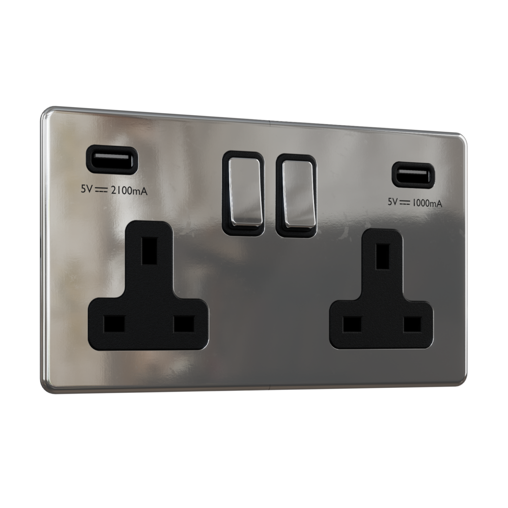 British Plug Socket 04 • iMeshh - 3D Model for Blender 4.0+