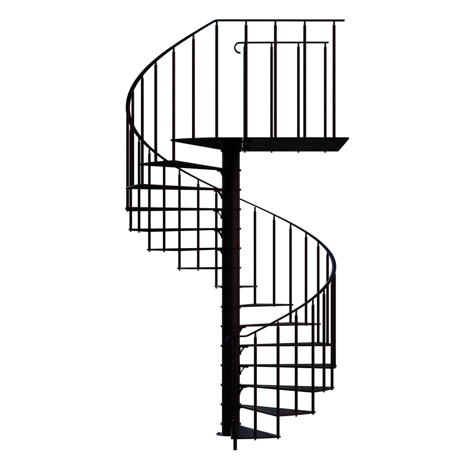 Industrial Spiral Stairs 01 • iMeshh 3D Model for Blender 4.0+