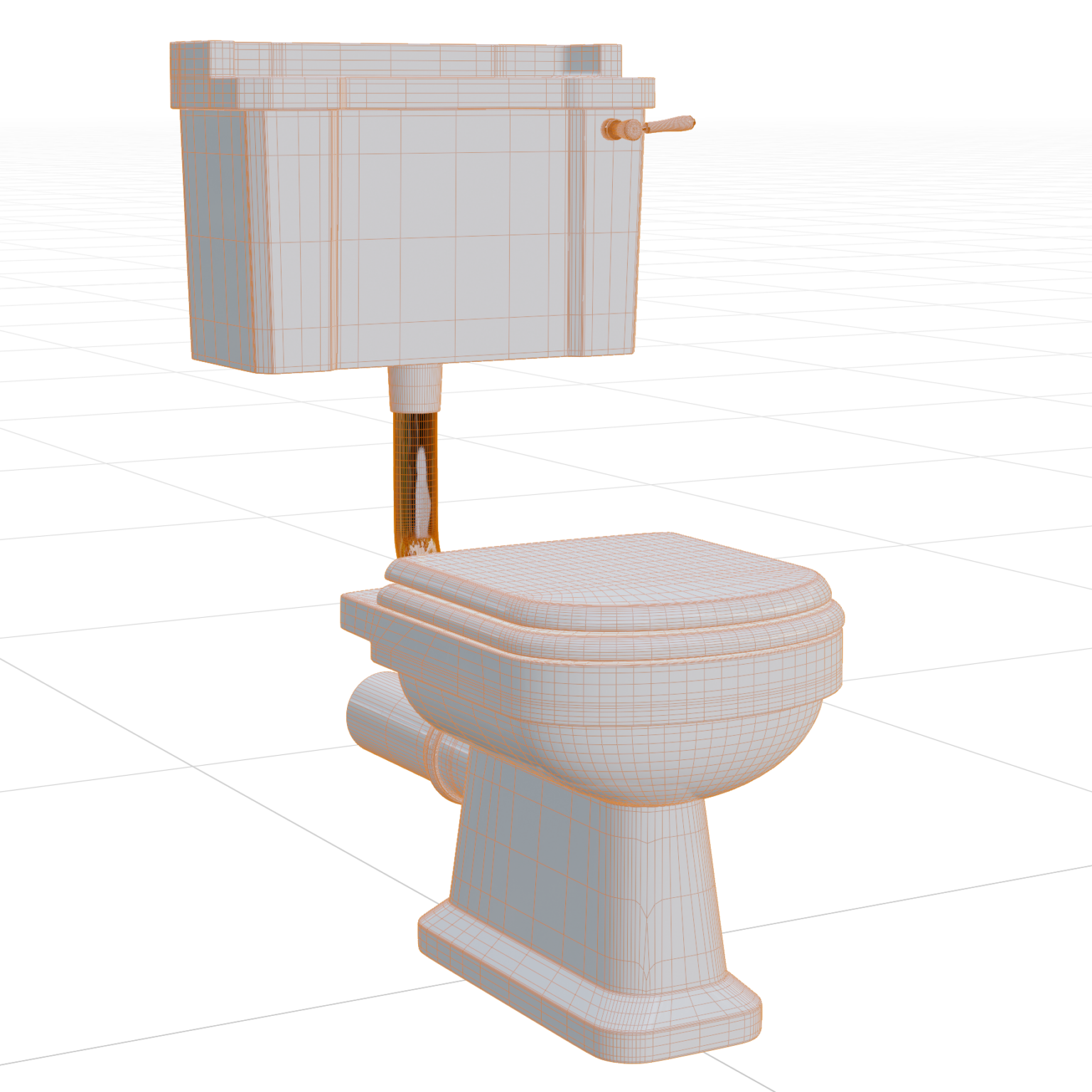 Traditional Toilet 01 • iMeshh 3D Model for Blender 4.0+