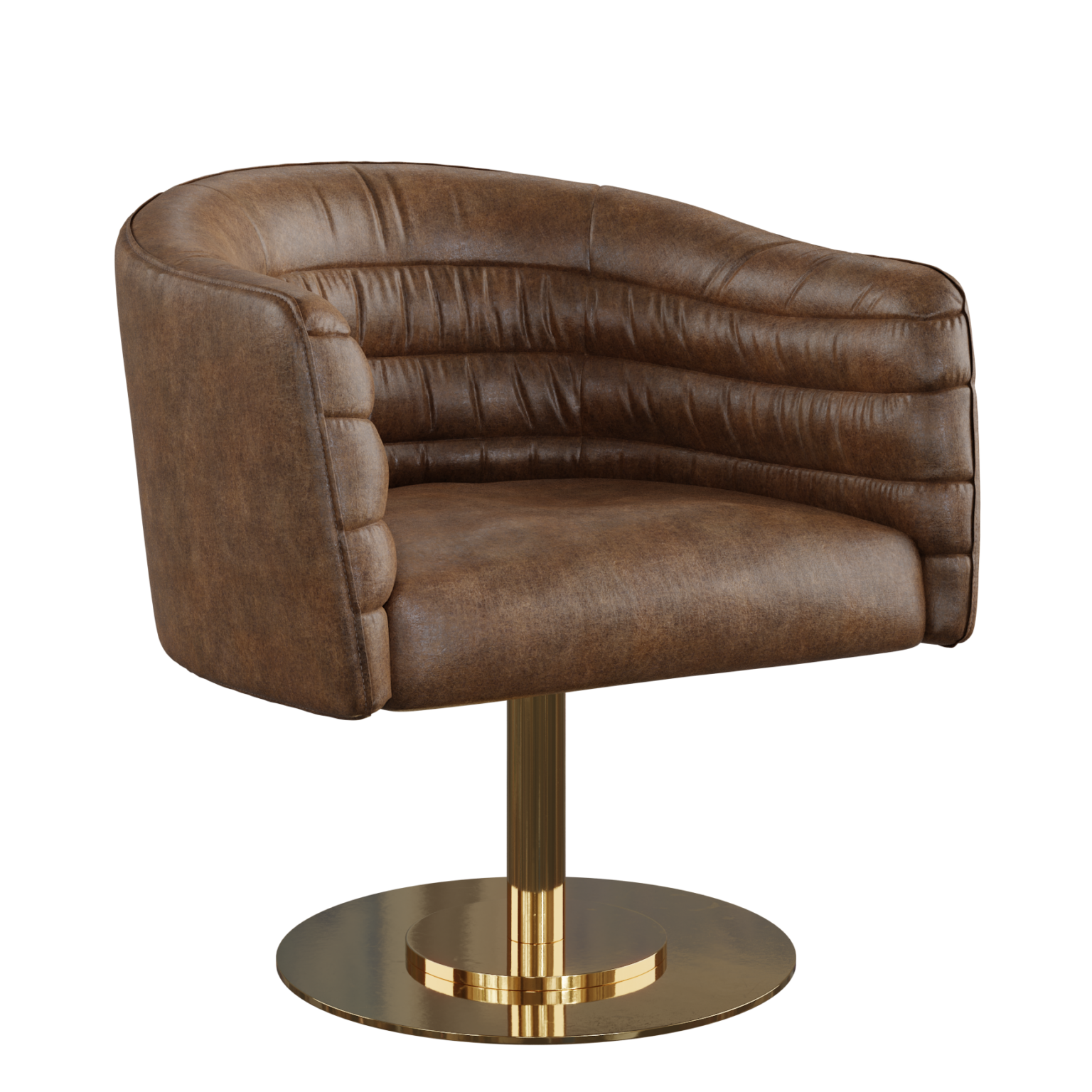 Round Leather Lounge Chair 01 • iMeshh 3D Model for Blender 4.0+