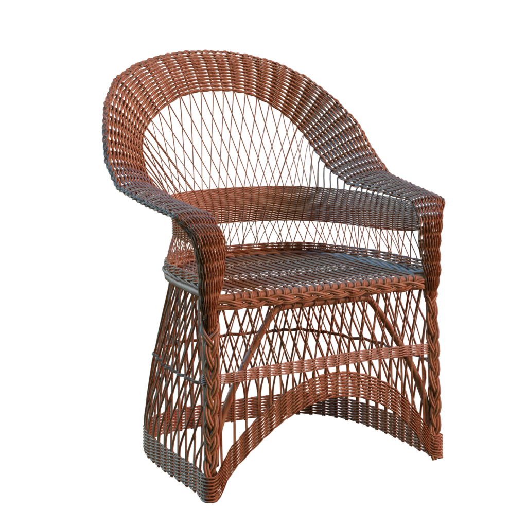 Outdoor Weaved Wicker Chair 01 • iMeshh 3D Model for Blender 4.0+
