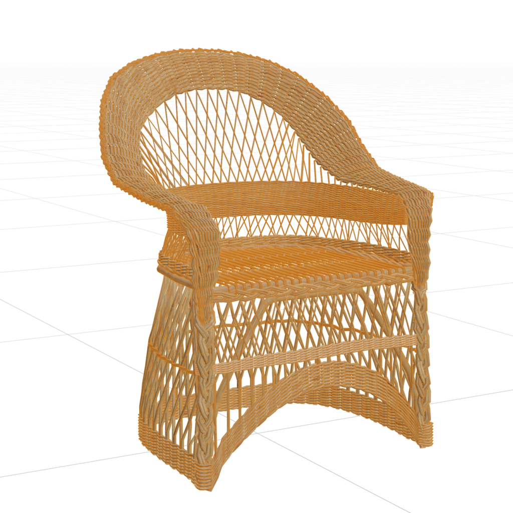 Outdoor Weaved Wicker Chair 01 • iMeshh 3D Model for Blender 4.0+