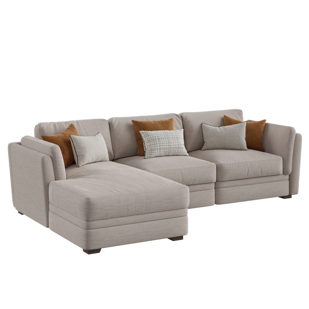 Beige Chaise Sofa 01 for Blender • iMeshh 3D Model Library