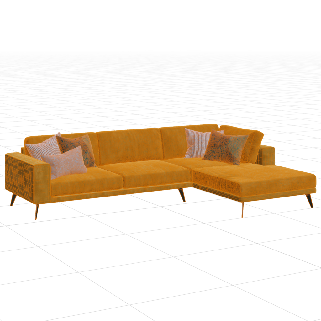 Yellow Corner Sofa 01 for Blender • iMeshh 3D Model Library