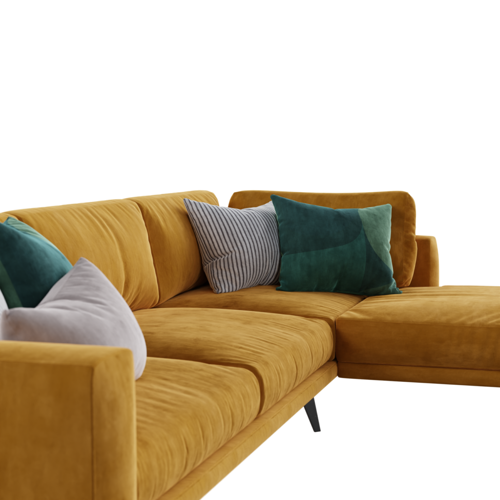 Yellow Corner Sofa 01 for Blender • iMeshh 3D Model Library