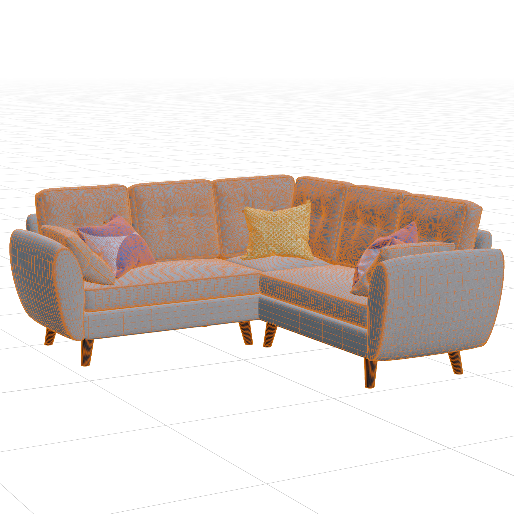 Seating_Sofas_Corner-Grey_02_Wireframe