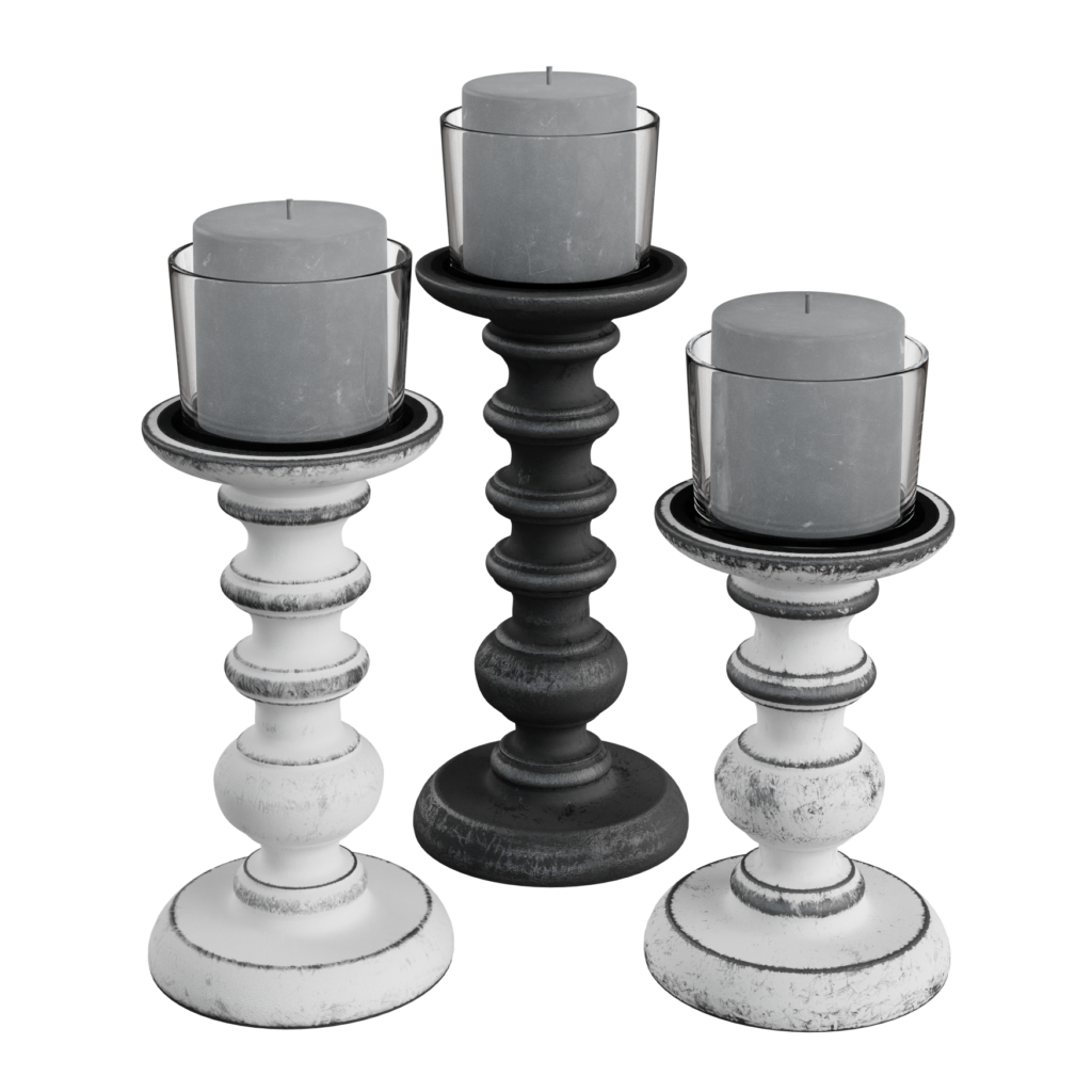 Candle Holder Set 01 • iMeshh 3D Model for Blender 4.0+