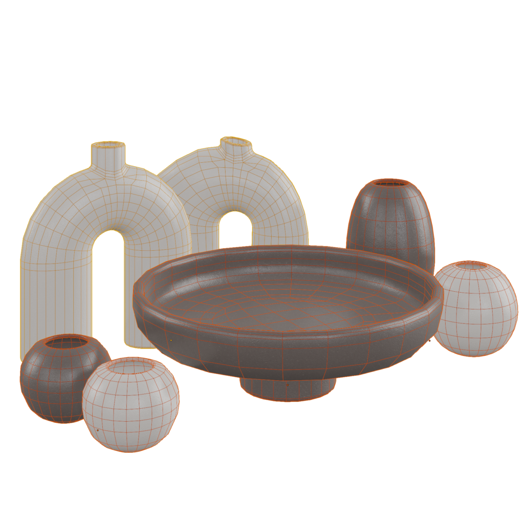 Stone Vase Set 01 • iMeshh 3D Model for Blender 4.0+