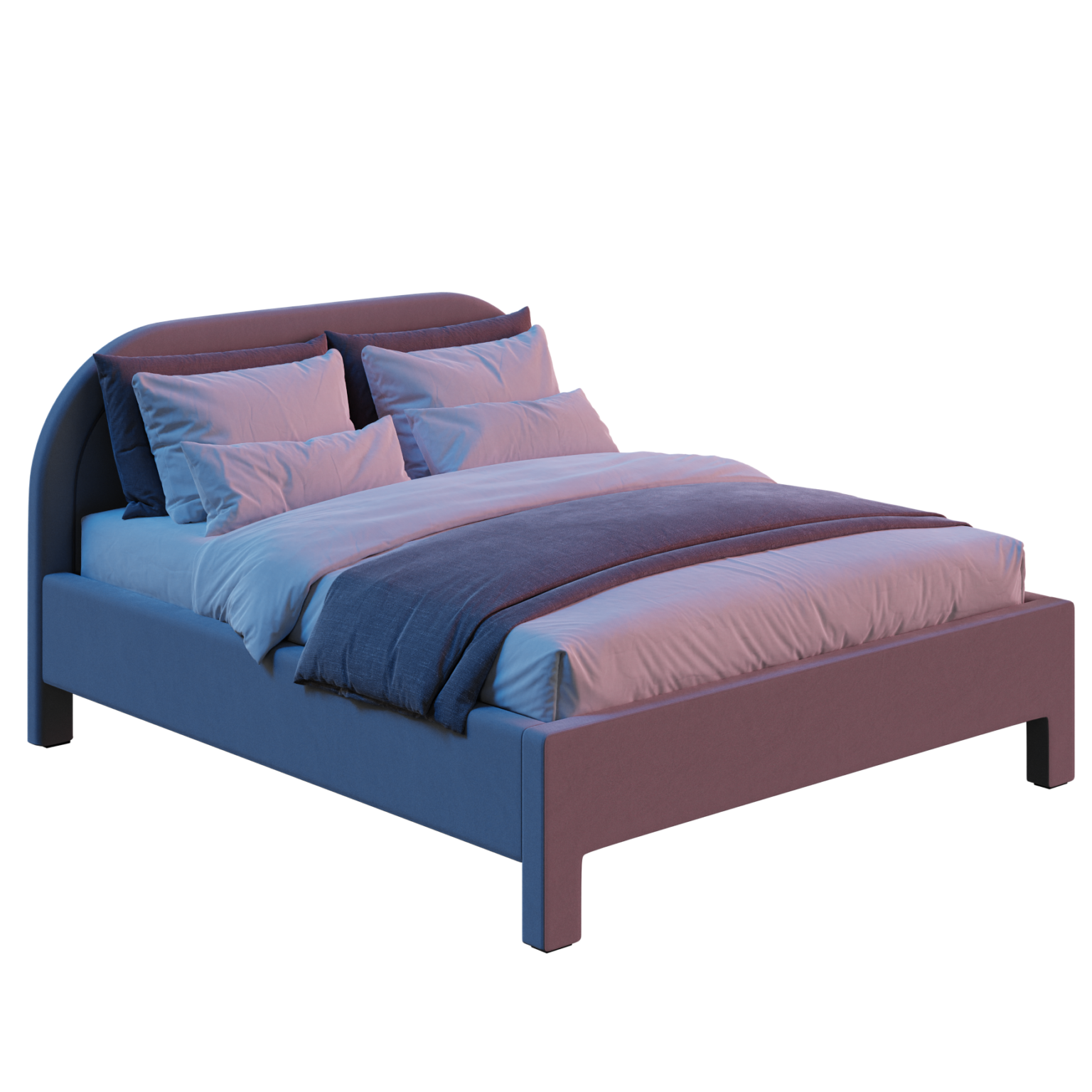 Fabric Frame Double Bed 01 • iMeshh 3D Model for Blender 4.0+