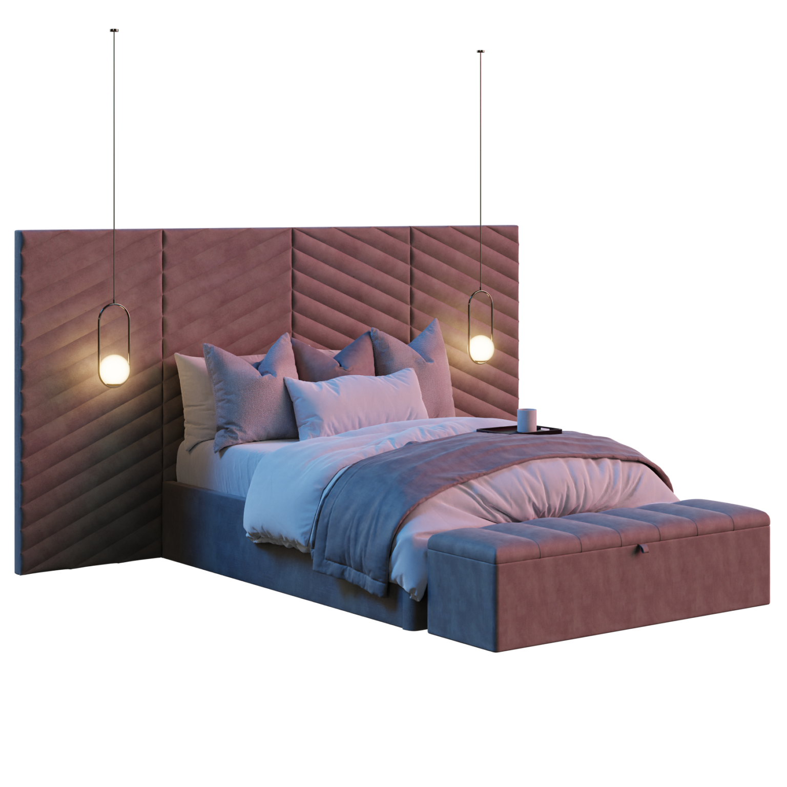Shloff Grand Headboard Bed 01 • iMeshh 3D Model for Blender 4.0+