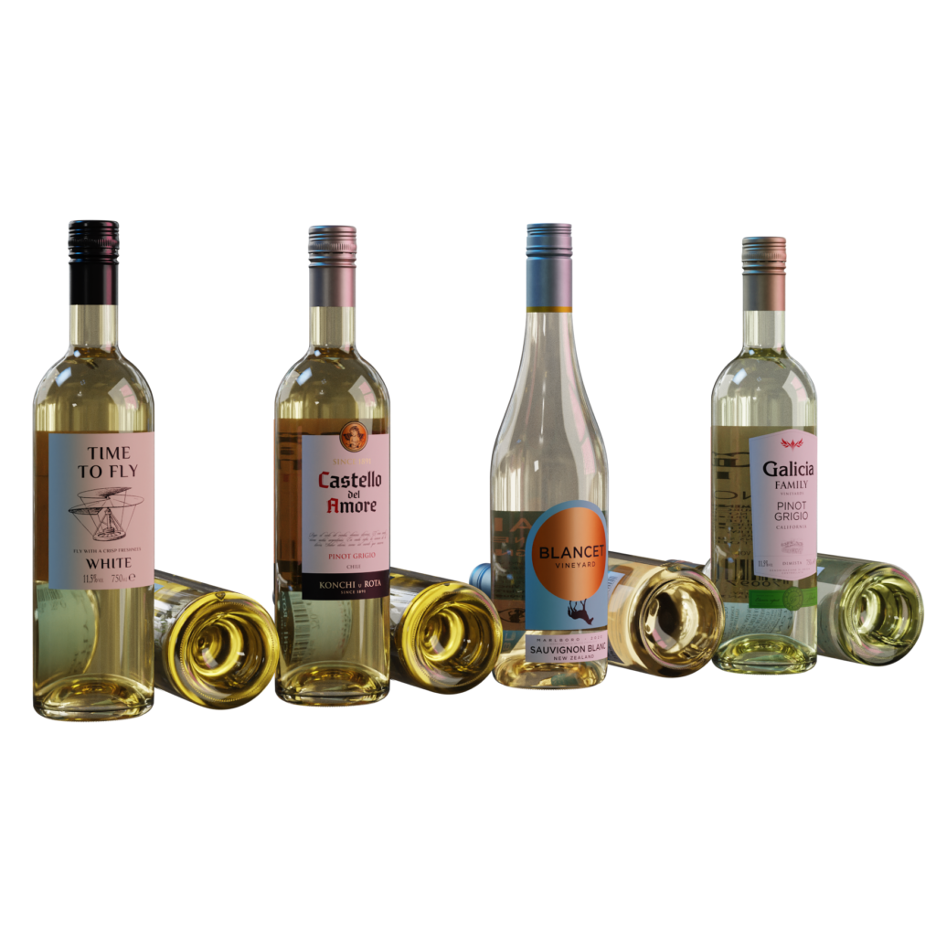 White wine bottles 01 imeshh 3d model for blender 4 0 