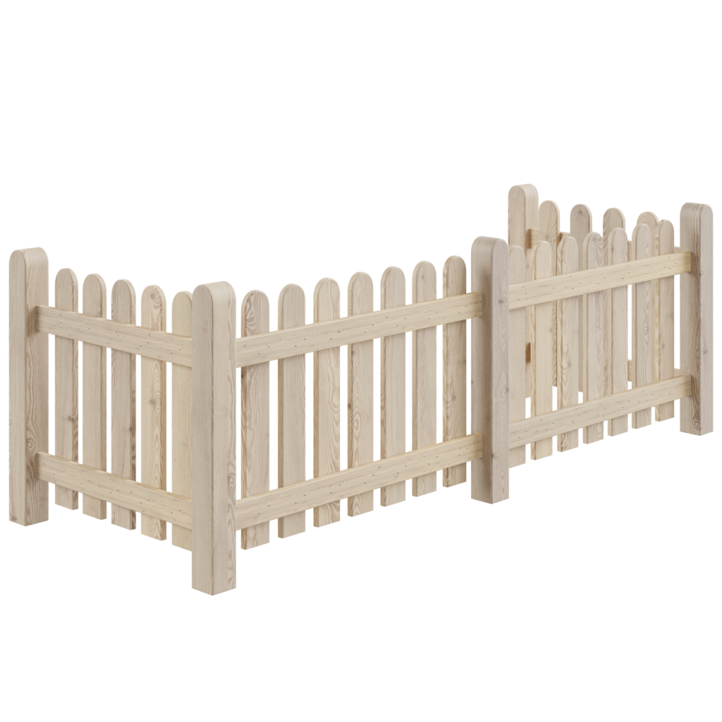 GeoNodes Wooden Picket Fence 01 • iMeshh 3D Model for Blender 4.0+
