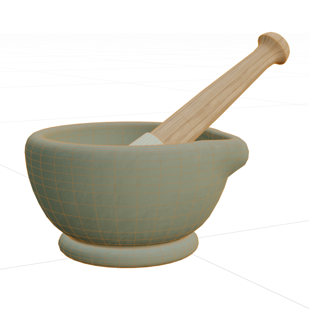 Pestle and Mortar 01 • iMeshh 3D Model for Blender 4.0+
